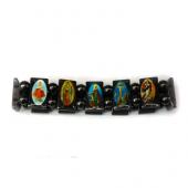 Magnetic Hematite Religious Sealed Icon Bracelet 7.8inch